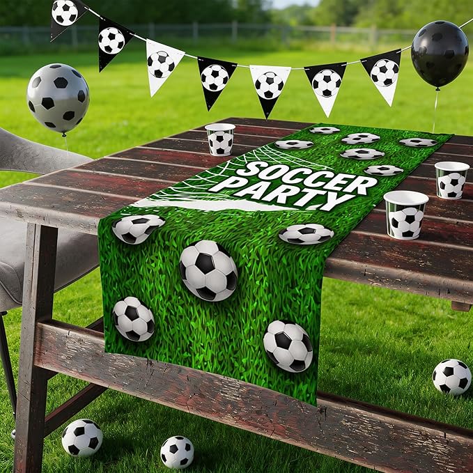 Soccer Party Decorations - Soccer 2026 Game Day Table Runner | Soccer Party Favors Supplies Decor for Birthday Party Kitchen Dining Room Home Decoration