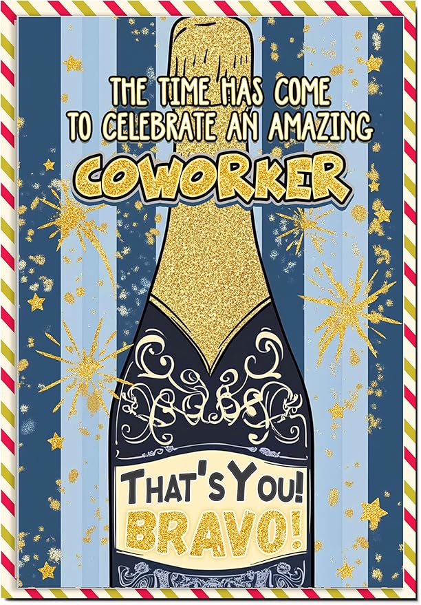 Coworker Birthday Card, Birthday Card for coworker with Seal and Envelope, Coworkers Birthday Gifts