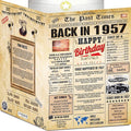 69th Birthday Card for Women Men - Back In 1957 Newspaper - 69 th Happy BIRTHDAY card - 69 birthday gift for Her Him - JUMBO size - 69th birthday decorations Dad Mom - Best gifts for 69 year old