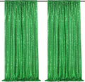 6x8FT Green Backdrop Curtain for Wedding Parties Birthday Glitter Sequin Curtains Background for Photography Drapes Decoration 3x8ft,2 Panels