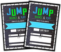 CLIRBE Trampoline Jump Birthday Party Invitations, Bounce House Birthday Invitations For Boys Girls, Kids Birthday Invites, Theme Birthday Party Decorations, 20 Invitations with 20 Envelopes - B02