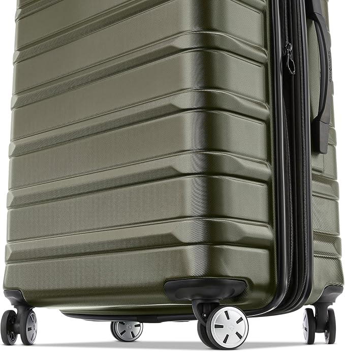 Samsonite Omni 2 Hardside 3 Piece Set - Includes Global Carry-On, Medium, & Large Checked Suitcases - 360° Dual Spinner Wheels - Integrated TSA Lock & Expansion - Amazon Exclusive - Vita Olive