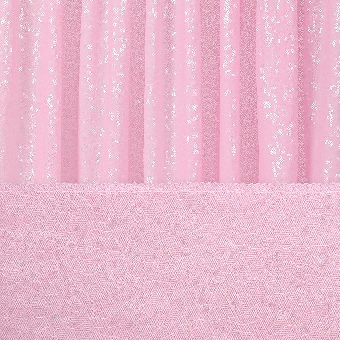 B-COOL Pink Sequin Backdrop Curtains 2ftx8ft Pink Party Backdrop 4 Panels Baby Shower Photo Backdrop Party Backdrop Curtain