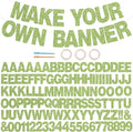 BEISHIDA 116 PCS A-Z DIY Letter Banner Kit Make Your Own Banner Glitter Grass green Including 111 Letters and Numbers 3 Rope and 9 Threading Device,Customized for Birthday Graduation Party Decor