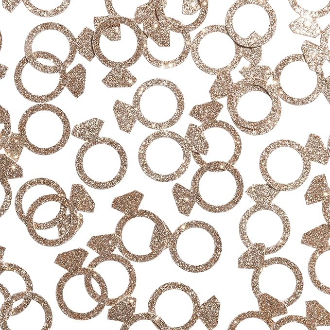 50 x Engagement Ring table confetti/scatter, bachelorette party decorations (Rose Gold)