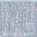 Crosize 2 Pack 3.3 x 9.9 ft Laser Silver Foil Fringe Curtains Party Decorations,Tinsel Curtain Backdrop for Parties, Door Streamers, Glitter Streamer Backdrop for Birthday Decoration