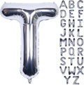 Letter Balloons 40 Inch Giant Jumbo Helium Foil Mylar for Party Decorations Silver T