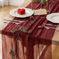 Keketoarrange 3pcs Burgundy Table Runner Red Table Runner Cheesecloth Gauze 120 Inch 10 FT Rustic Boho Cheese Cloth Runner for Wedding Baby Bridal Shower Party Long Sheer Spring Home Decorations