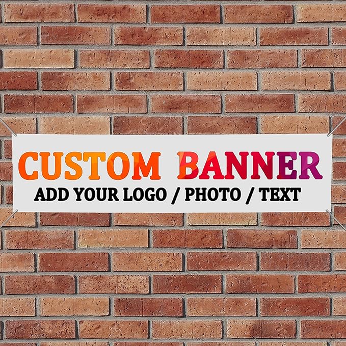 Custom Banners and Signs for Business,Banners and Signs customize for Outdoor,customized Personalized Banner Photo Text for Birthday Party Graduation Wedding Event (4' X 1')