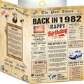 44th Birthday Card for Women Men - Back In 1982 Newspaper - 44 th Happy BIRTHDAY card - 44 birthday gift for Her Him - JUMBO size - 44th birthday decorations Dad Mom - Best gifts for 44 year old
