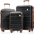 Merax 3 Piece ABS Hardshell Luggage Sets Spinner Wheel Suitcase TSA Lock Suit Case