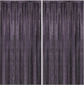 2 Pack 3.3 x 8.2 ft Tinsel Foil Fringe Curtain Backdrop, Upgraded Black Glitter Metallic Streamers Backdrop Curtains for Birthday, Graduation Prom, Halloween, Hoilday Themed Party Decorations