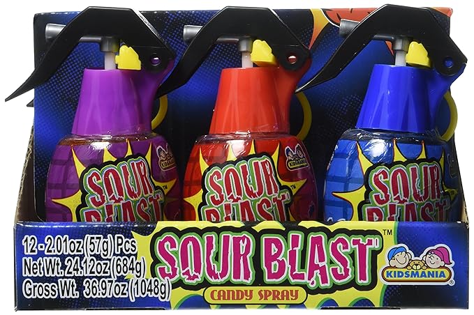 Kidsmania Sour Blast Candy Spray Grenades, 12 Count