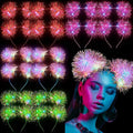 Juexica 16 Pcs Light up Cat Ears Headband with Color Change LED Cat Headband Rave Hair Accessories for New Year Party(Bright Color)