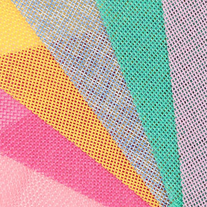 MIDELONG 24 Flags Imitated Burlap Pennant Banner, Multicolor Fabric Triangle Colorful Rainbow Flag Bunting for Party Birthday Festival Classroom Wedding Hanging Decoration