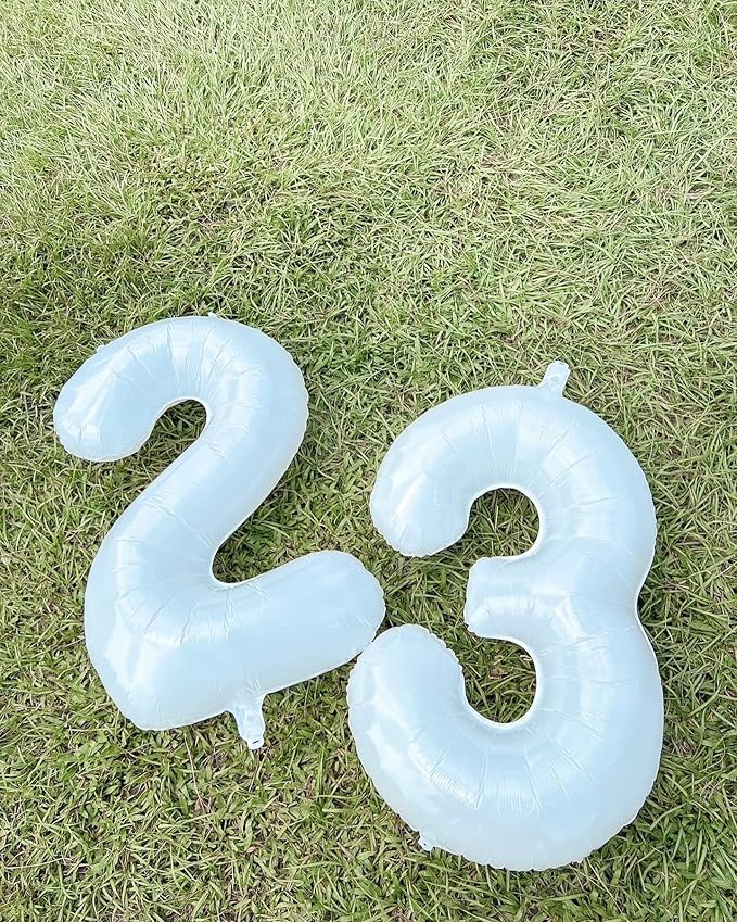 White 2 Balloon, Translucent Number Balloons 40 Inch, 2nd Balloon Number Birthday Decorations, Second Two Birthday Party Supplies, Number 2 Balloon