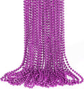 15PCS Mardi Gras Beads, Purple Bead Necklace Party Favors, 33" Purple Necklaces Festival Parade Throw Accessories, Halloween Mardi Gras Wedding Birthday School Activities Celebrations Decorations