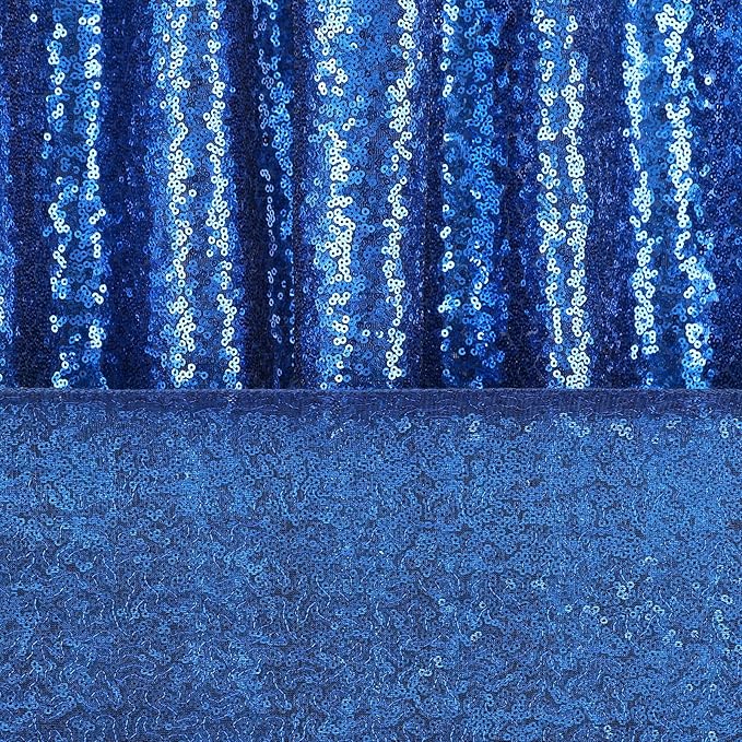 B-COOL Royal Blue Sequin Backdrop Curtains 4 Packs 2ftx8ft Sparkle Backdrop Fabric Sparkly Drapes for Party Ceremony Wedding Birthday Decorations