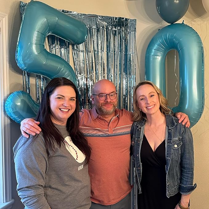 Pearlescent Blue 6 Balloon, Number Balloons 40 Inch, 6th Balloons for Birthday Decorations, Pearlescent Blue Party Supplies 6 Birthday Balloon, Number 6 Balloon