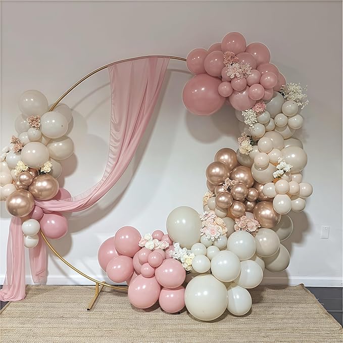 Nude Dusty Pink Balloons Set, 60Pcs 12 Inch Retro Blush Pink Apricot Helium Balloon Beige Sand White Champagne Gold Latex Neutral Balloons for Birthday Wedding Baby Bridal Shower Party Decorations