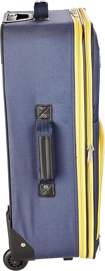 Rockland Fashion Softside 4 Piece Luggage Set, Expandable, (14" Tote/19"/24"/28"), Navy