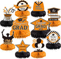 10PCS Graduation Decorations Class of 2025 Centerpieces, Congrats Grad Honeycomb Table Toppers for Graduation Party Favors, 2026 Graduation Party Decorations (10PCS, Orange & Black)