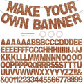 BEISHIDA 116 PCS A-Z DIY Letter Banner Kit Make Your Own Banner Glitter Brown Including 111 Letters and Numbers 3 Rope and 2 Threading Device,Customized for Birthday Graduation Wedding Party Decor