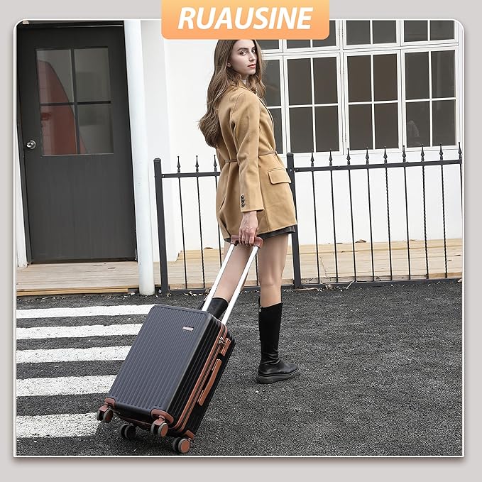 Carry on Luggage Airline Approved, Hardside Carry-on Suitcase with Spinner Wheels, Hard Shell Lightweight Small Travel Luggage with TSA Lock (Grey)