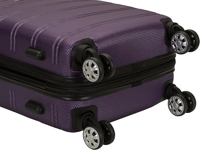 Rockland Melbourne Hardside 2 Piece Expandable Spinner Wheel Luggage Set, (20"/28"), Purple