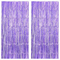 KatchOn, XtraLarge Light Purple Fringe Curtain - 6.4x8 Feet, Pack of 2 Purple Backdrop | Purple Party Decorations | Purple Foil Fringe Curtain, Mermaid Birthday Decorations | Purple Streamer Backdrop