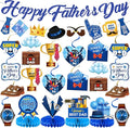 Fathers Day Decorations Set - 22 PCS Happy Father's Day Banner, Hanging Swirls & Table Centerpieces - Perfect for Fathers Day Party, Birthday and Family Gatherings