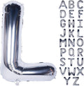 Letter Balloons 40 Inch Giant Jumbo Helium Foil Mylar for Party Decorations Silver L