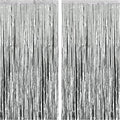 KatchOn, XtraLarge Silver Foil Fringe Curtain - 3.2x8 ft Pack of 2, Streamers Backdrop for Graduation Decorations 2026, Silver Fringe Backdrop for Birthday Decor, Bachelorette party decorations