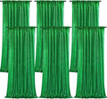 B-COOL Green Sequin Backdrop Curtain 6 Panels 2ftx8ft Glitter Curtain Drapes Background for Birthdat Wedding Ceremony Stage Party Background Decorations