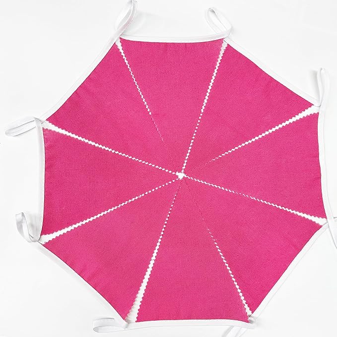 46Ft Hot Pink Party Decorations Hot Pink Burlap Banner Triangle Pennant Flag Linen Garland Streamers for Women Girls Vintage Birthday Wedding Rustic Baby Shower Anniversary Party Decorations