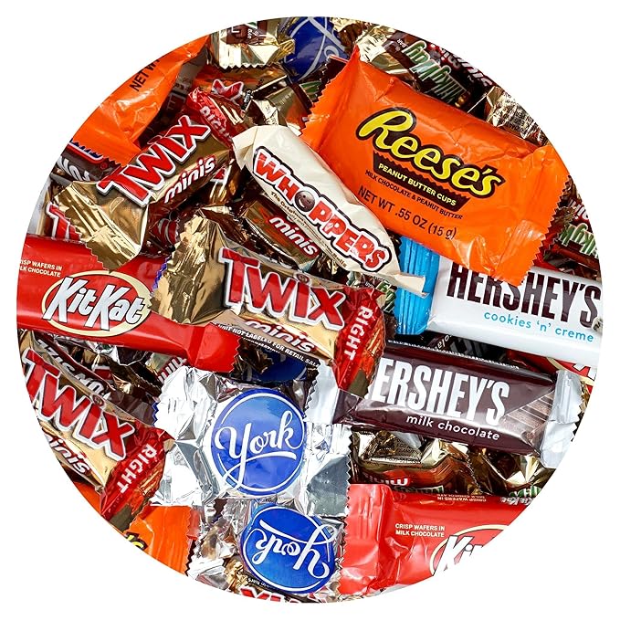Chocolate Candy Variety Pack, 8lb Bulk Chocolate Candy, Pinata Candy, Individually Wrapped Chocolate Fun Size Candy Bars