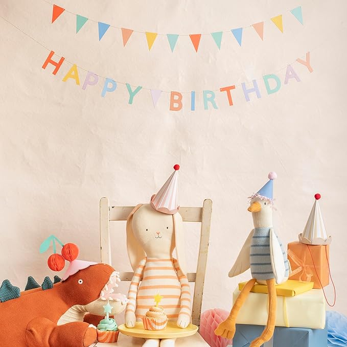 Meri Meri Birthday Party Hats, Pack of 8 Bright and Colorful Cone Birthday Hats for Kids & Adults, Cone Party Hats