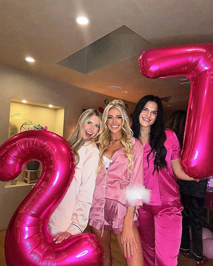 Hot Pink Number 7 Balloon 40 Inch, 7 Balloon Number, 7th Birthday Decorations, Hot Pink Party Supplies for Boys Girls