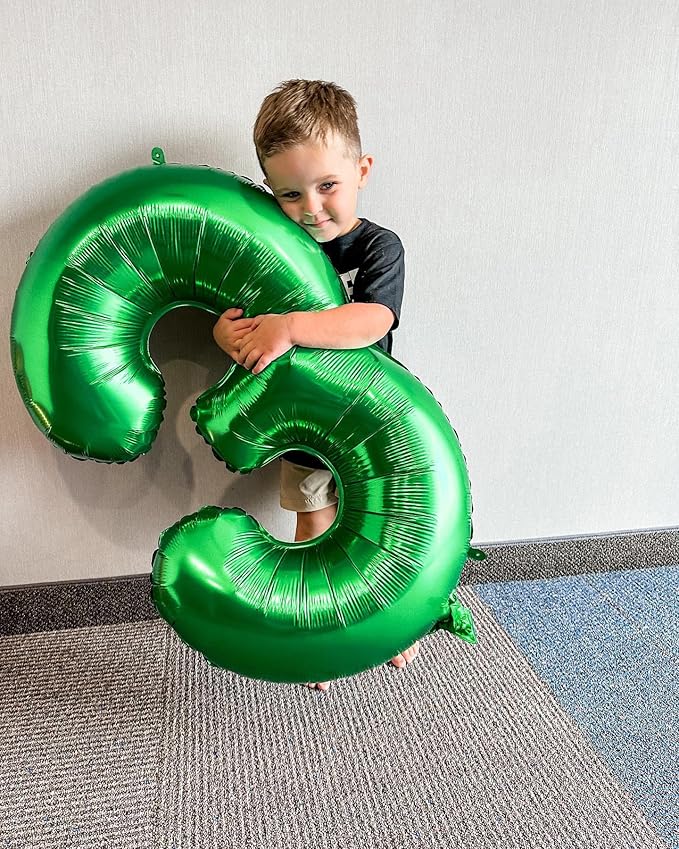 Green Number 5 Balloon 40 Inch, 5 Balloon Number, 5th Birthday Decorations, Green Party Supplies for Boys Girls