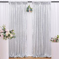 B-COOL Silver Sequin Backdrop Curtains 2 Panels 2ftx8ft Birthday Sequin Curtain for Background Silver Drapes for Birthday Party Baby Shower Photography Decorations
