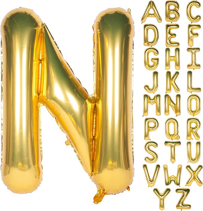 Letter Balloons 40 Inch Giant Jumbo Helium Foil Mylar for Party Decorations Gold N
