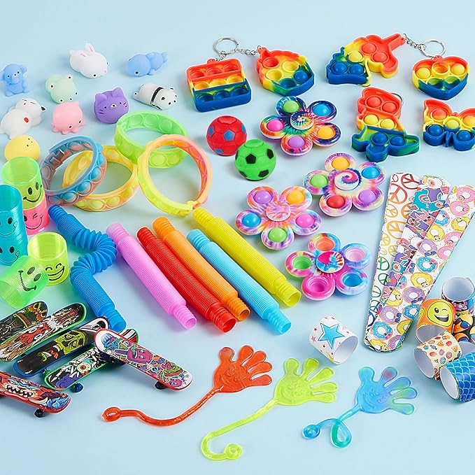 JOYIN 60 Pcs Party Favors for Kids, Fidget Toys Pack, Sensory Toy, Easter Goodie Bags Fillers for Birthday Party,Prizes in Bulk for School, Pinata Stuffers, Classroom Prizes, Treasure Box Toys