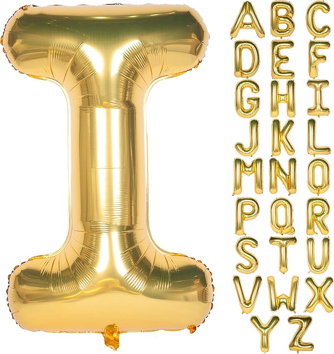 Letter Balloons 40 Inch Giant Jumbo Helium Foil Mylar for Party Decorations Gold I
