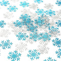 Snowflake Teal Silver Party-Decorations Frozen Confetti - 100pcs Glitter Paper decor Teal Blue Silver Christmas Table Confetti,Winter Wonderland Birthday Party Supplies New Year Decor Lasting Surprise