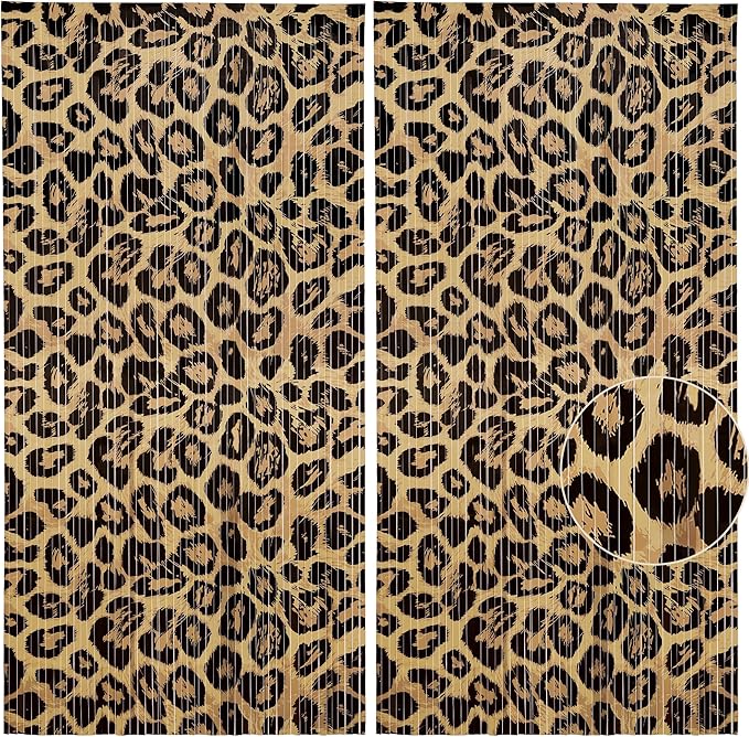 2 Pack Cheetah Backdrop Party Decorations Leopard Print Fringe Backdrop Foil Fringe Birthday Decorations for Wild Party Decor for Birthday, Bachelorette Photo Booth