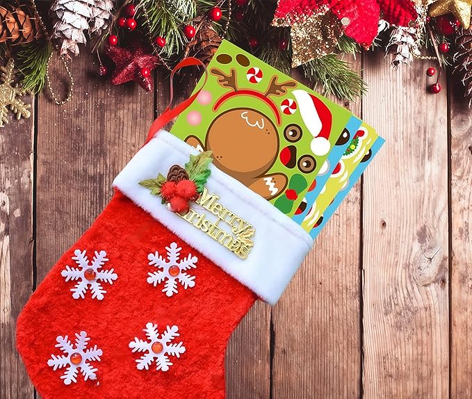 24 Sheets Christmas Stickers Christmas Gifts for Kids Make Your Own Holiday Christmas Stickers for Boys Girls Christmas Party Favors Children Christmas Presents