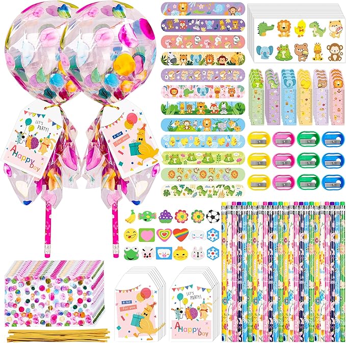 12 Pack Non-Candy Giant Lollipop Birthday Goodie Bags for Classroom Rewards Class Prizes Exchange Party Supplies
