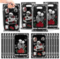 G1ngtar 50Pcs Dark Romance Book Lover Party Favor Bags - Skull Rose Black Gothic Aesthetic Goodie Candy Treat Gifts Waterproof Plastic Bags for Kids Birthday Party Decoration Supplies