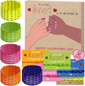 Valentines Day Gifts for Kids Classroom from Teacher to Student - 30 Pack Bulk Knot Friendship Bracelet Valentines for 3rd 4th 5th Grade, Non Candy Valentine Party Favors for School Class Exchange