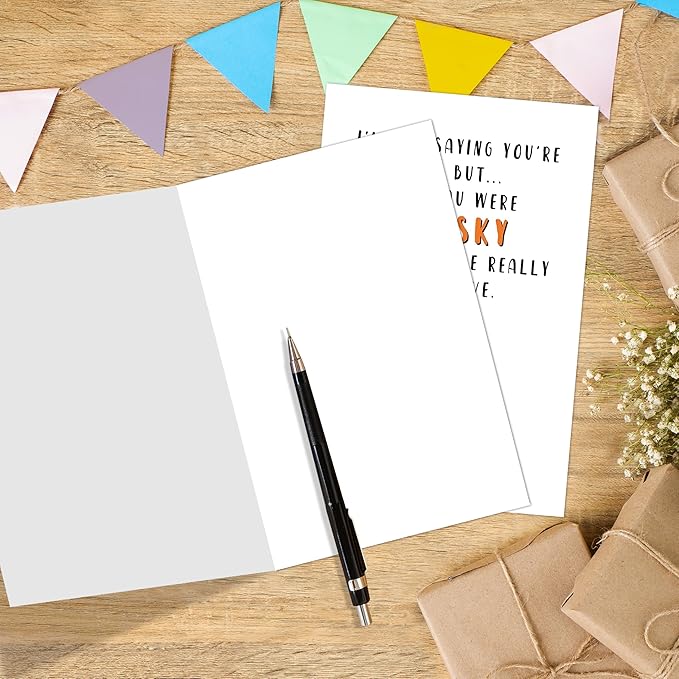 Funny Whiskey Birthday Card for Men Women or Friend, Humor Bday Card for Boyfriend Girlfriend,I'm Not Saying You're Old Cute Birthday Cards for Family 30th 40th 50th 60th 70th